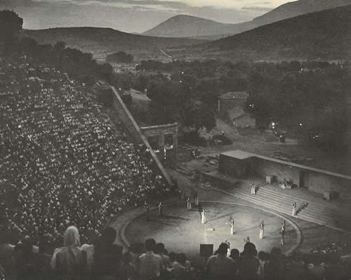 Performance in a Greek amphitheater