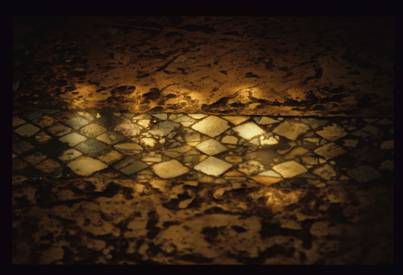 Detail of tiled church floor in Ravenna Italy